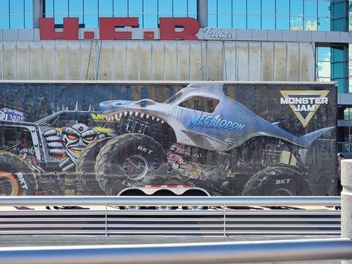 Monster Jam trailer featuring Megalodon